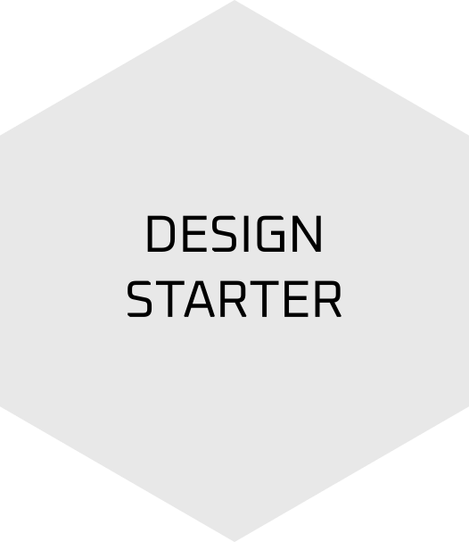 Seavangardia Design Proecess Design Starter Phase - a hexagon with black letters and a grey background
